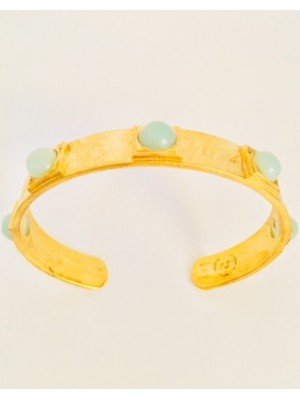 Bracelet jonc en vermeil et amazonite turquoise